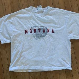 MONTANA Basketball boxy crop tee shirt